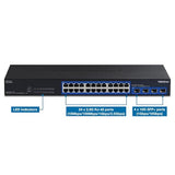 TRENDnet, TEG-S50284, conmutador multigigabit de 28 Puertos, 24 Puertos RJ45 de 2,5 GB, 4 Puertos SFP+ de 10 GB