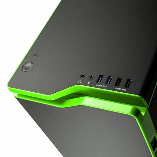 VIBOX Legend 32 - Ordenador para Gaming (27", Intel i7-5960X, 32 GB de RAM, 3 TB de Disco Duro, Nvidia Geforce GTX 980 Ti SLI, Windows 10) Color Negro y Verde - Teclado QWERTY Inglés