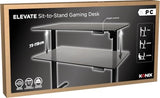 Konix Escritorio Gaming Elevate Ajustable de pie o Sentado 120 x 60 x 73-118 cm en Forma de T - 3 Alturas Ajustables - Estructura metálica - Negro
