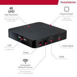 THOMSON Google TV Streaming Box 240, 4K UHD, Google Assistant, Google Cast, Wi-Fi, Bluetooth 5.0, HDMI 2.1, Dolby Atmos, Dolby Digital+, HDR10, 2 GB RAM, 8 GB Memoria