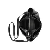 DKNY Willa Satchel, Bolso de Mano para Mujer, Negro/Plata