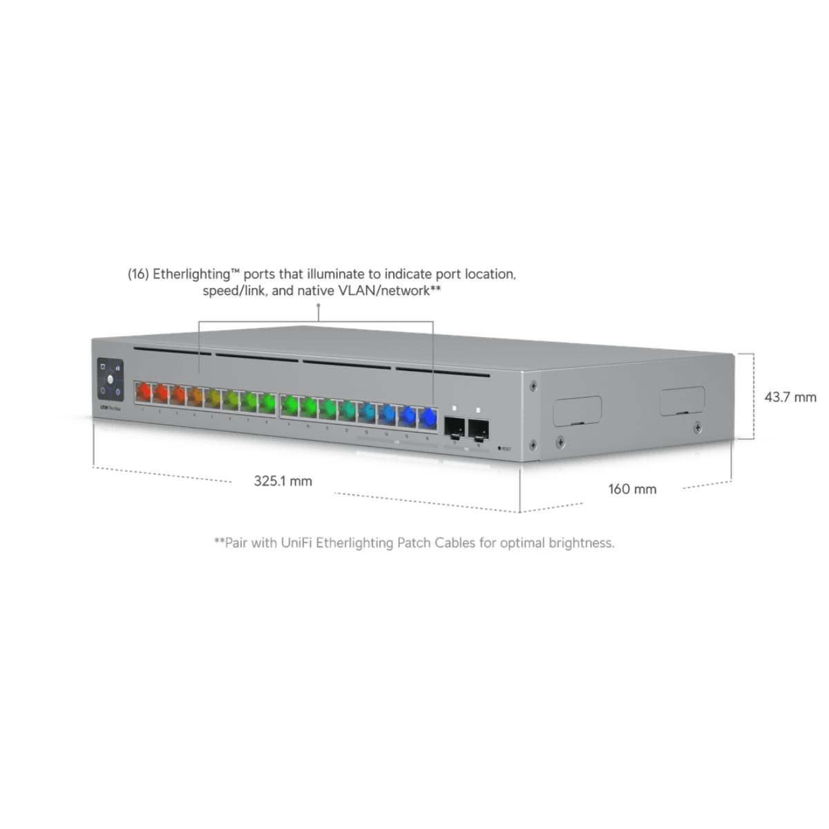 Ubiquiti Switch Pro MAX 16 12x1G 4x2.5G 180W L3 Rack 10G SFP+ Touch Display