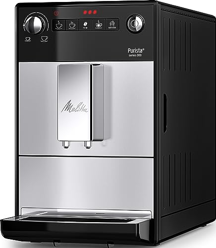Melitta Purista F230-101, Cafetera Automática con Molinillo Silencioso, 15 Bares, Café en Grano, Limpieza Automática, Personalizable, Plata