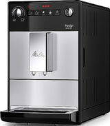 Melitta Purista F230-101, Cafetera Automática con Molinillo Silencioso, 15 Bares, Café en Grano, Limpieza Automática, Personalizable, Plata