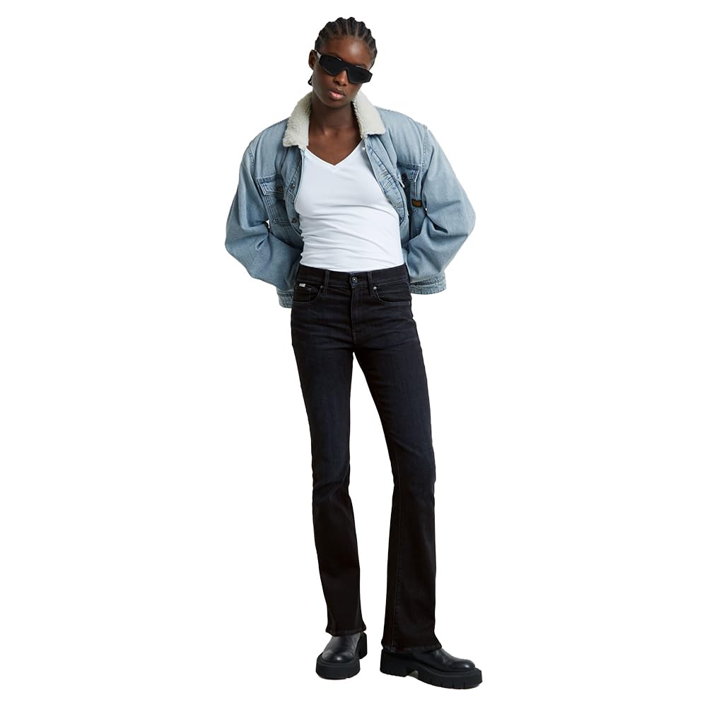 G-STAR 3301 Flare Jeans Vaqueros, Azul (Worn In Black Vortex D21290-a634-g730), 33W / 30L Mujer
