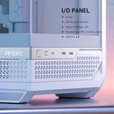 Antec C7 ARGB Blanco, Soporte de GPU RTX 40, 4 Ventiladores ARGB PWM de 120 mm incluidos, refrigeración Vertical, Tipo C de 10 Gbps, Paneles Frontales y Laterales de Vidrio Templado Continuo