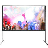 VEVOR Pantalla de Proyector de Pie 120" 16:9 HD Pantalla de Proyección Portátil de Doble Cara Antiarrugas Amplio Ángulo de Visión con Bolsa de Almacenamiento para Proyector de Vídeo de Cine en Casa