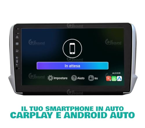 Radio de Coche para Peugeot 2008 208 Android GPS Bluetooth WiFi USB Dab+ Touchscreen 10" 8core Carplay AndroidAuto