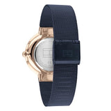 Tommy Hilfiger Reloj Analógico de Cuarzo para Mujer con Correa de Malla de Acero Inoxidable Azul - 1782219