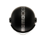 MOMODESIGN - FGTR EVO E2206, Casco Moto Jet con Doble Visera para Hombre y Mujer, para Hombres y Mujeres, Matt Black/Silver, S