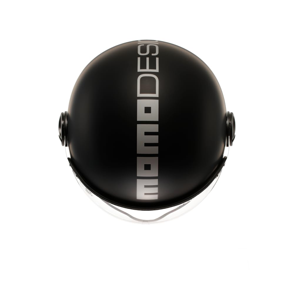MOMODESIGN - FGTR EVO E2206, Casco Moto Jet con Doble Visera para Hombre y Mujer, para Hombres y Mujeres, Matt Black/Silver, M