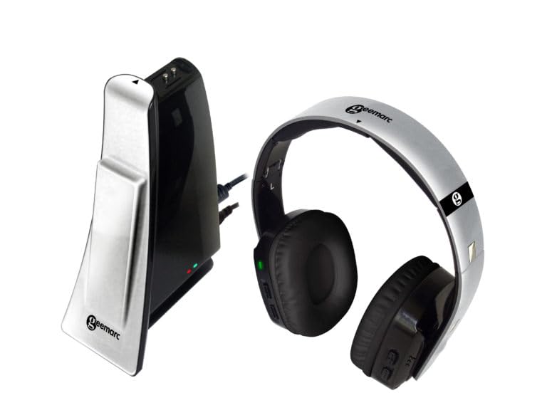 Geemarc CL7400 - Auriculares con Conector Óptico y Volumen Amplificado para Televisores, Móviles y Ordenadores - Adecuado para Personas Mayores - Versión ES