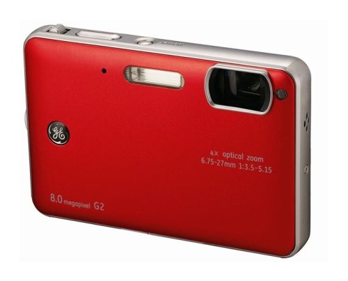 GE G-2 Cámara Digital (8 Mpx, 4-Zoom óptico, 5,08 cm Display) Rojo