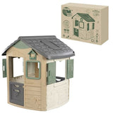Smoby-Casita Infantil Jura Lodge Smoby Life- Material Reciclado (53%), 2 Ventanas y 2 Puertas de Entrada, Medidas (LxAnxAl): 115,4 x 123,3 x 132 cm. A Partir de 2 años (7600810503)