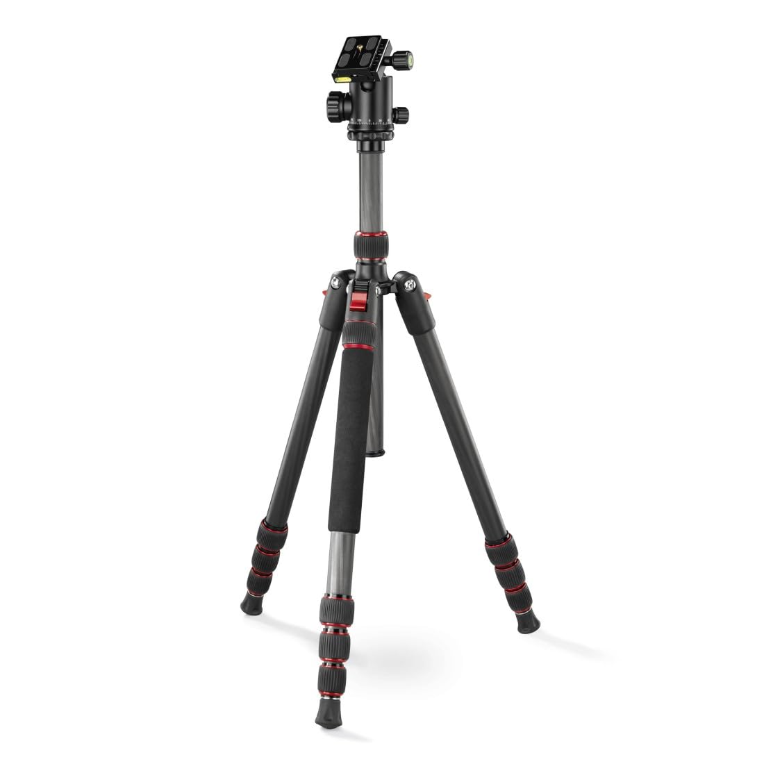Hama Ramble II Duo - Trípode para cámara 2 en 1 y Soporte para teléfono móvil con Soporte para teléfono móvil, trípode Estable y Ligero de Carbono, trípode para Fotos de 3 Posiciones Extensible máx.