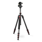 Hama Ramble II Duo - Trípode para cámara 2 en 1 y Soporte para teléfono móvil con Soporte para teléfono móvil, trípode Estable y Ligero de Carbono, trípode para Fotos de 3 Posiciones Extensible máx.