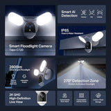 Tapo C720 - Cámara Wi-Fi Externa 2K 4 MP, visión Nocturna y proyectores de 2800 lúmenes, Control de luminosidad y Disparador de activación, detección Inteligente AI, microSD hasta 512 G, IP65, Solo