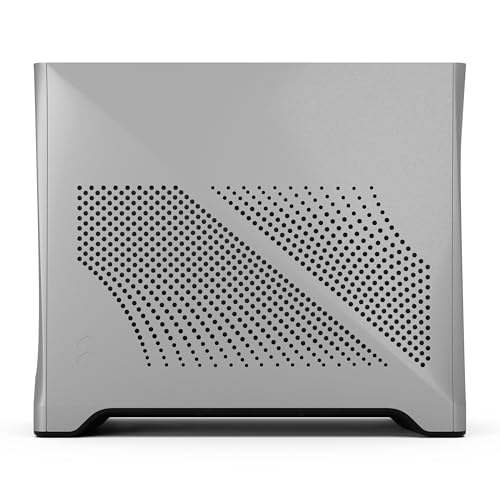 Fractal Design Era 2 ITX PC Case in Silver - Aluminio anodizado Elegante, Superficie de Nogal Macizo, Compatible con GPU de 3 Ranuras, Cable Riser PCIe 4.0 Incluido