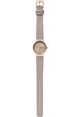 Skagen Freja reloj para mujer, movimiento de cuarzo con correa de acero o piel, Beige oscuro y tono oro rosa, 26MM