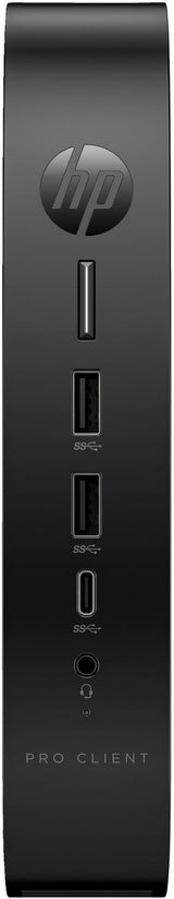 HP Pro t550 - Thin Client - USFF - 1 x Celeron J6412 / 2 GHz - RAM 4 GB - Flash 32 GB - eMMC - UHD Graphics - 1GbE, Bluetooth 5.2, Wi-Fi 6 - Erizo OS - Negro