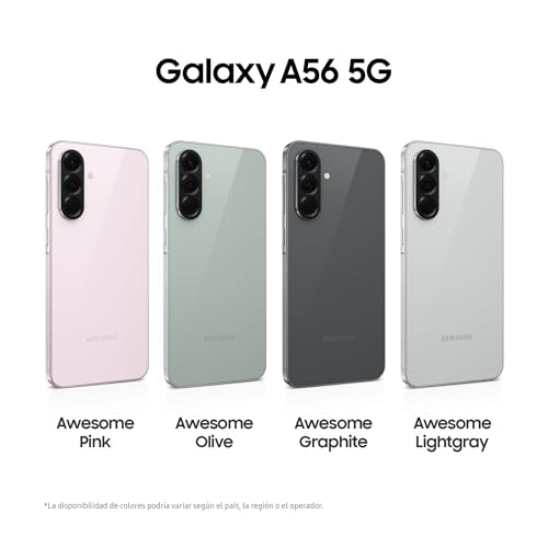 Samsung Galaxy A56 5G 256GB, Teléfono Móvil, 8GB RAM, 50MP Cámara, Negro, Garantía del Fabricante 3 Años + 1 Año Extra