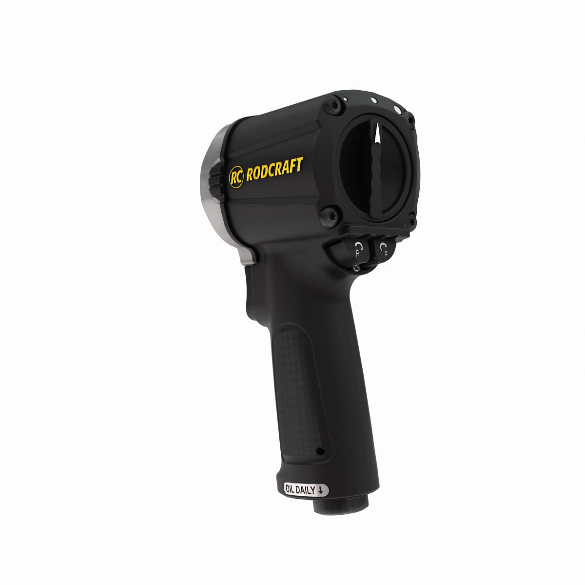 Rodcraft RC2203 - Llave de impacto neumática (1/2", 1254 Nm, 10500 rpm, manejo con una sola mano (derecha/izquierda), regulación de potencia (3 avances, 1 trasero)