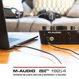 M-Audio AIR 192|4 - Interfaz de audio, Tarjeta de sonido USB, USB-C, 2 entradas, 2 salidas, software de estudio, para grabación de instrumentos, producción musical y monitorización