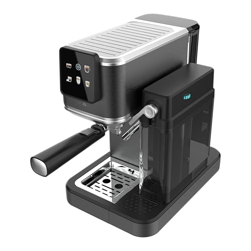Cecotec Cafeteras Express Semiautomáticas Cafelizzia ColdBrew Latte. 1350W, 20 Bares, ColdBrew, Pantalla Color Táctil, 1.2L Depósito de Agua y 1000ml Leche, Calientatazas, Doble Brazo, Desmontable