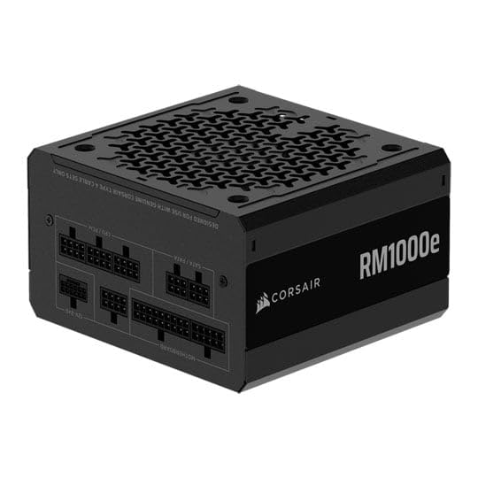 CORSAIR RM1000e (2025) Fuente de alimentación ATX totalmente modular de bajo ruido con cable de 12V-2x6, compatible con ATX 3.1 y PCIe 5.1, eficiencia Cybenetics Gold, condensadores clasificados a 105