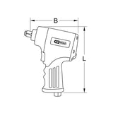 KS TOOLS 515.3703 - Llave de impacto con batería de iones de litio de 1/2 pulgadas, atornilladora de impacto de alto rendimiento, herramienta para trabajos en automóviles, potencia hasta 880 Nm