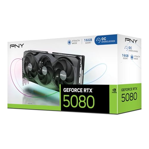 PNY Tarjeta Gráfica GeForce RTX™ 5080 16GB OC Triple Fan DLSS 4