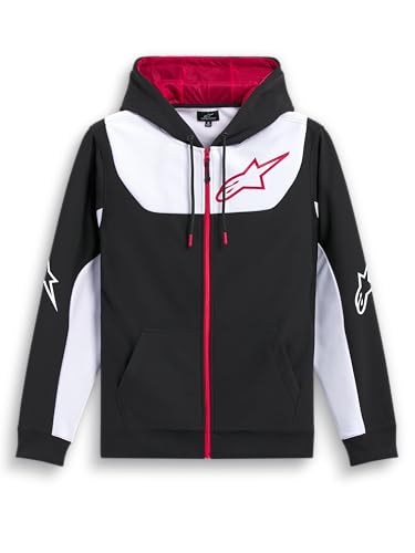 Alpinestars Sessions V3 Hoodie Sweatshirt Sudadera con Capucha para Hombre Negro/Blanco/Rojo M