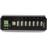 StarTech.com Hub Concentrador Ladrón USB 2.0 de 7 Puertos Industrial - Con protección de 15kV contra Descargas - de Montaje en Carril DIN