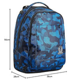 Invicta Mochila con Ruedas Desmontables + Carro, CAMO SQUARED, Azul Camu - Mochila 3 en 1, Trolley Escolar con Carro, Crossover System - Bolso Escolar Niños y Adolescentes - Doble Bolsillo Frontal