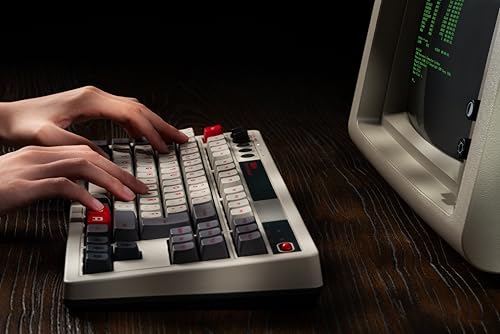 8Bitdo Retro Mechanical Keyboard, Bluetooth/2.4G/USB-C Hot Swappable Gaming Keyboard with 87 Keys, Dual Super Programmable Buttons for Windows and Android - QWERTY Spanish ISO Layout