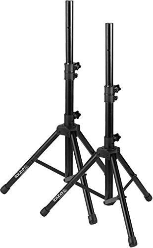 Ibiza - SS01B - 2 soportes de altavoz de aluminio de 1,80 m máx. y 30 kg - Funda de transporte incluida - Negro