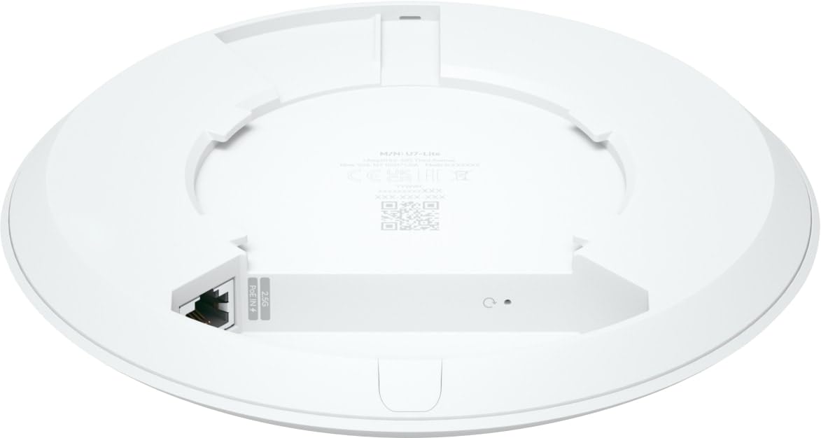 Ubiquiti U7 Lite Punto de Acceso WiFi 7 con 4 Flujos Espaciales y Enlace Ascendente de 2.5GbE PoE