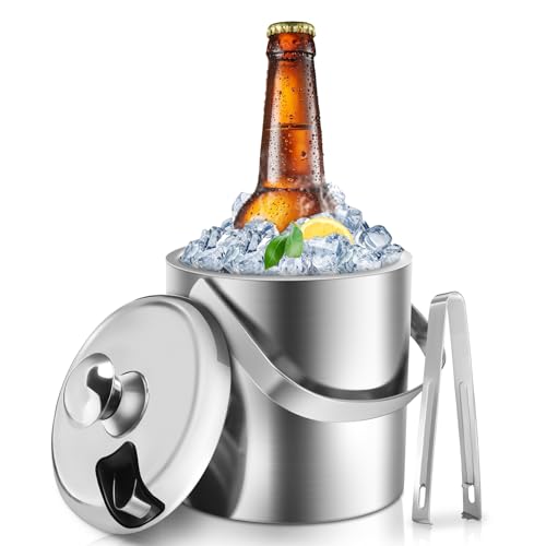 Sailnovo Double-Walled Stainless Steel Ice Bucket - [1.3L] ice buckets for parties with lid