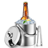Sailnovo Caja de hielo con tapa y clip de acero inoxidable