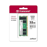 Transcend Módulo de Memoria JetRam JM5600ASE DDR5 32GB - 5600MT/s, 1.1V Bajo Voltaje, para Workstations de Alto Rendimiento/Juegos - JM5600ASE-32G