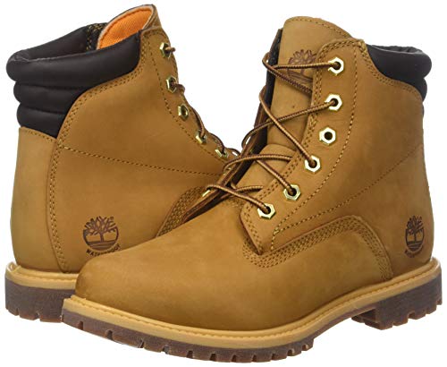 Timberland Waterville 6-Inch Basic Waterproof, Botas Chukka Mujer, Amarillo Wheat Nubuck, 37.5 EU