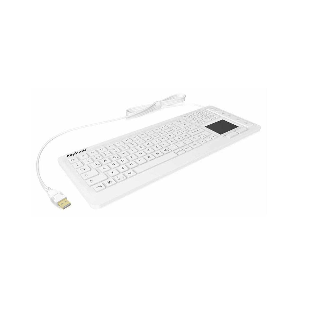 KeySonic 28091 KSK-6231 INEL Teclado Industrial (touchpad Iluminado, USB, Impermeable IP68) Blanco