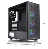 Thermaltake V350 TG ARGB Air Black | PC-Chassis | Mid-Tower-ATX-Case | Vidrio Templado de 4 mm | 4 Ventiladores Incluidos | Negro
