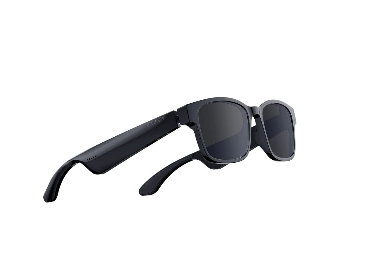 Razer Anzu - Gafas de sol con filtro de luz azul o de audio (rectángulo, grande) (sonido de baja latencia, diseño resistente al agua IPX4, micrófono y altavoces incorporados) Negro