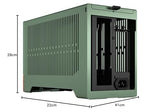 Fractal Design Terra Jade - Wood Walnut Front Panel - Small Form Factor - mITX Gaming Case – PCIe 4.0 Riser Cable – USB Type-C - Anodized Aluminum Panels