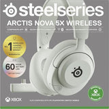 SteelSeries Arctis Nova 5X Blanco Cascos Xbox Inalámbricos - Xbox, PC, Switch 2, móvil - Controladores magnéticos de neodimio - Más de 100 preajustes - Batería de 60h - 2,4 GHz o BT - Micro Gen2.X
