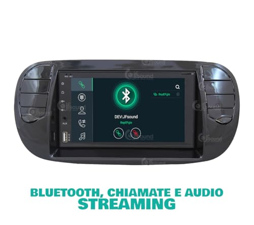 Radio de Coche para Fiat 500 Negro Brillante GPS Bluetooth WiFi USB Dab+ Touchscreen 6.2" 8core Carplay AndroidAuto