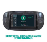 Radio de Coche para Fiat 500 Negro Brillante GPS Bluetooth WiFi USB Dab+ Touchscreen 6.2" 8core Carplay AndroidAuto
