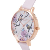 Olivia Burton Reloj Analógico de Cuarzo para Mujer Colección Pretty Blossom con Correa de Cuero Rosa - OB16PL35