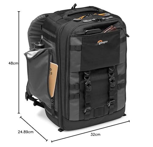 Lowepro Pro Trekker BP 350 AW II,Outdoor Camera Bag,Camera Backpack with Recycled Fabric,Fits 15” Laptop or Tablet,MaxFit Dividers,Weatherproof Cover, Mirrorless or DSLR Camera Case,Black/Dark Grey